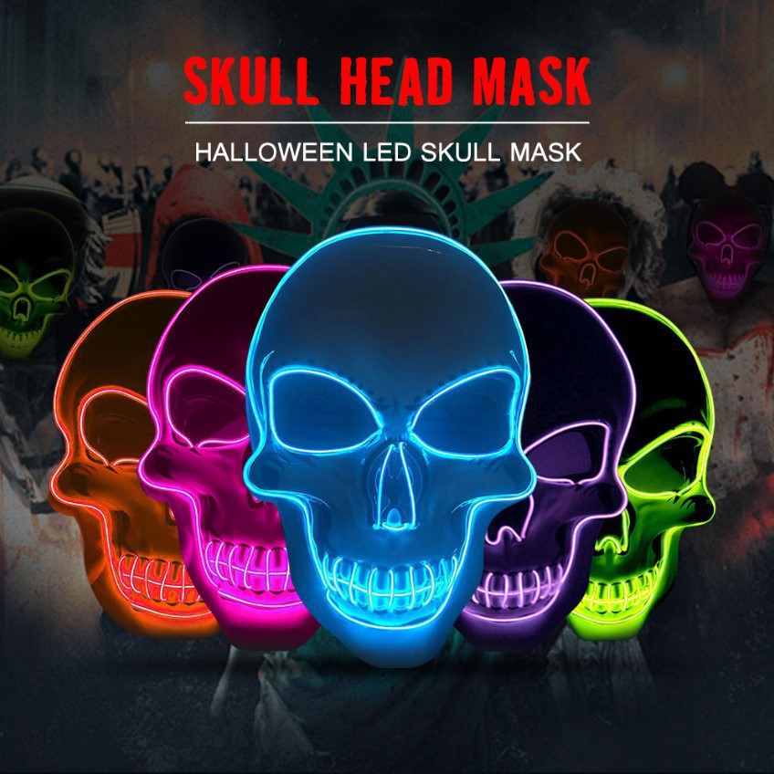 Led Purge Mask Halloween - Masque de crâne d’horreur pour Halloween,