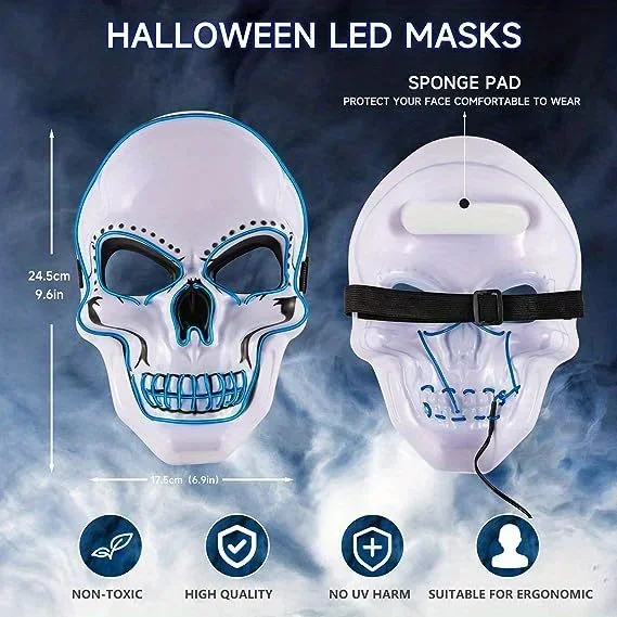 Masque de crâne d’horreur pour - Led Purge Mask Halloween avis et prix